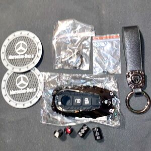 Mercedes Benz Fob Cover Keychain 20-24 yr S,C,E,G Class, 🛞 Valves & Cup Holder